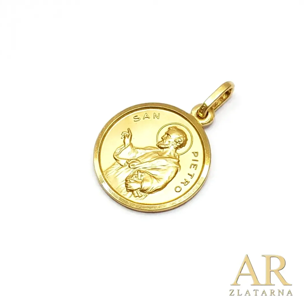 Srebrni pozlaćeni privjesak Sveti Petar 17 mm