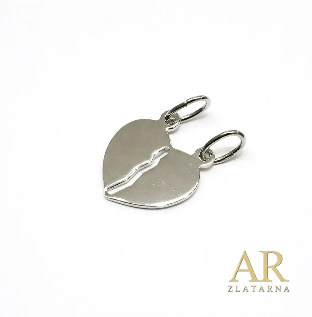Srebrni privjesak slomljeno srce Model 1