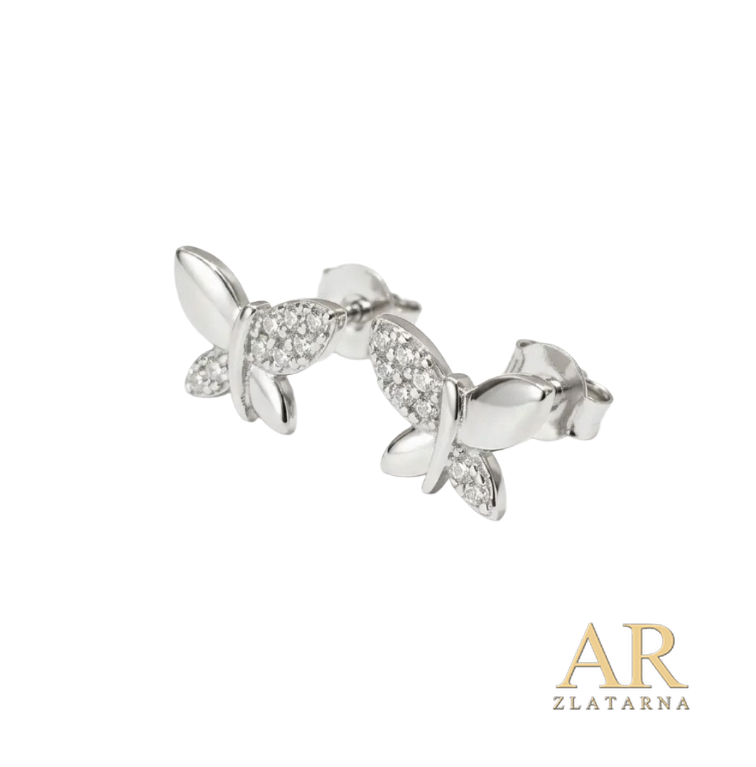 Srebrne naušnice Leptir model 6
