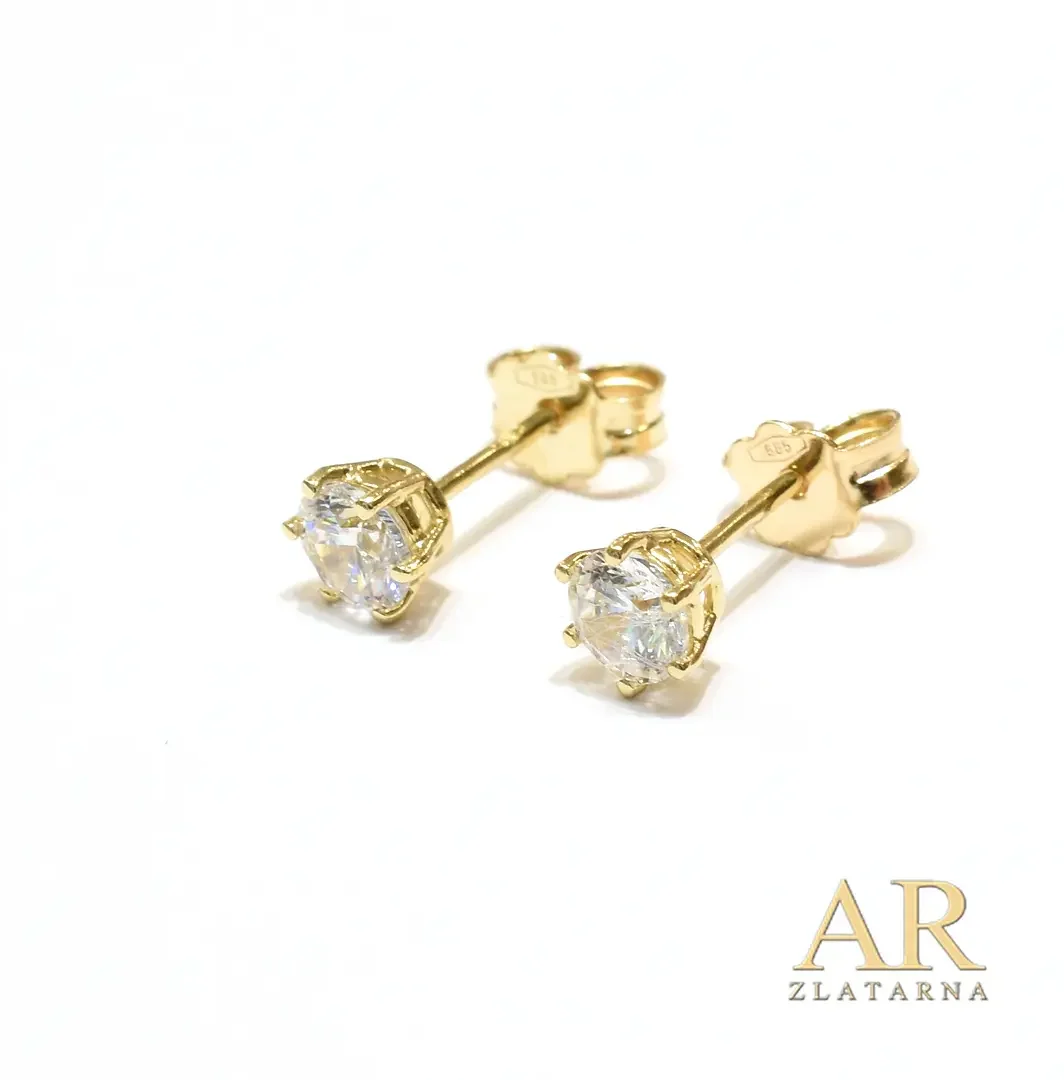 Zlatne naušnice Cirkon 4.5 mm