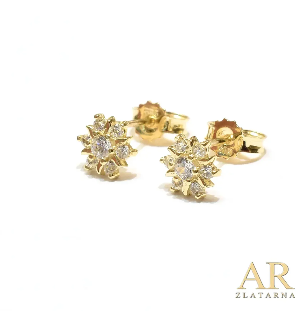 Zlatne naušnice Snježna pahuljica