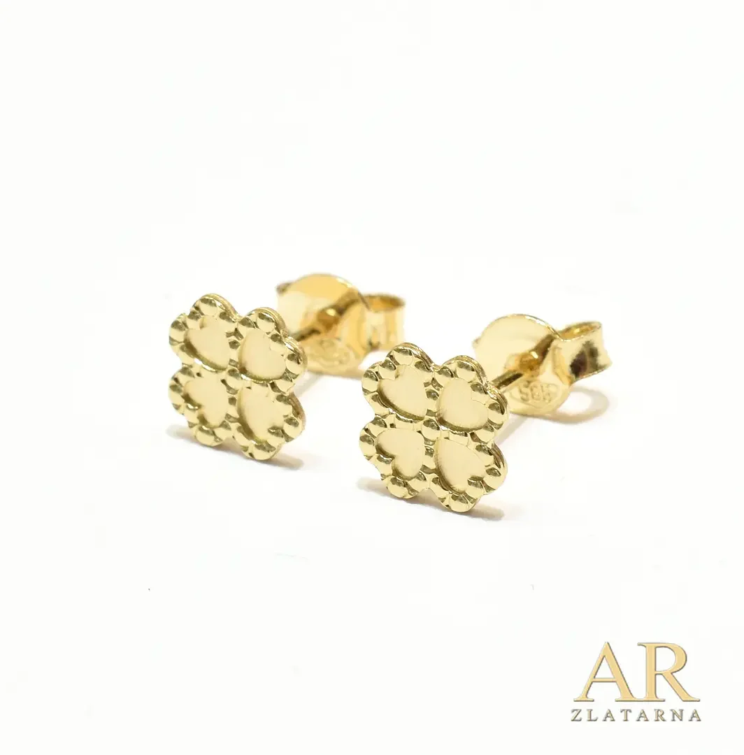 Zlatne naušnice Djetelina Model 4