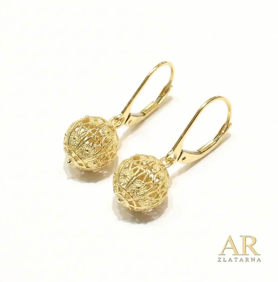 Zlatne naušnice Šibenski botuni puna kugla 9.5mm