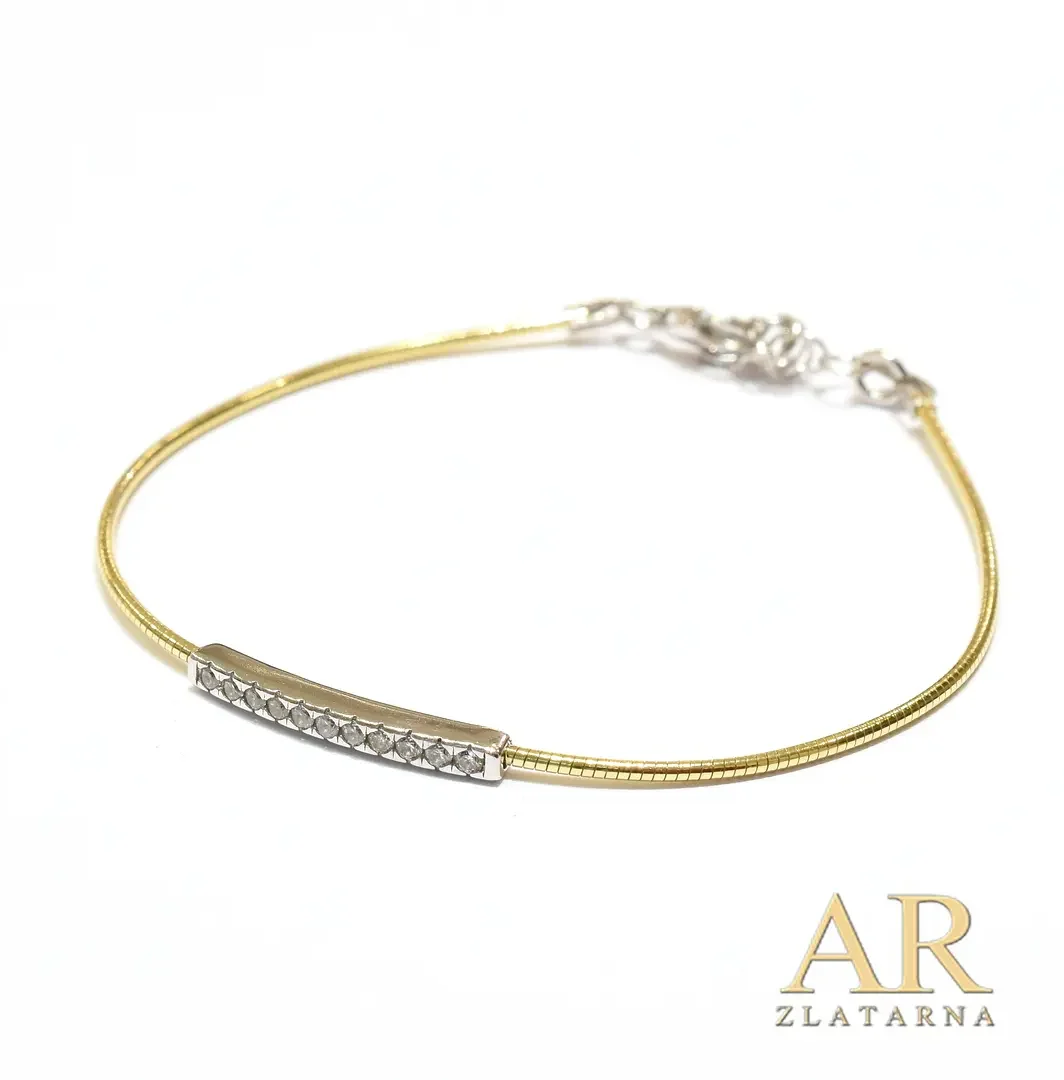 Srebrna bijelo žuta narukvica Omega sa cirkonima