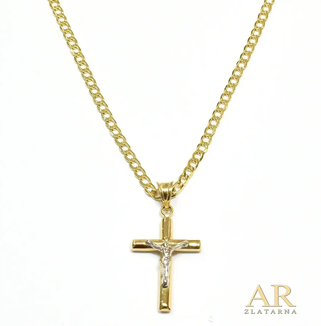 Zlatna ogrlica Križ 60 cm Model 11