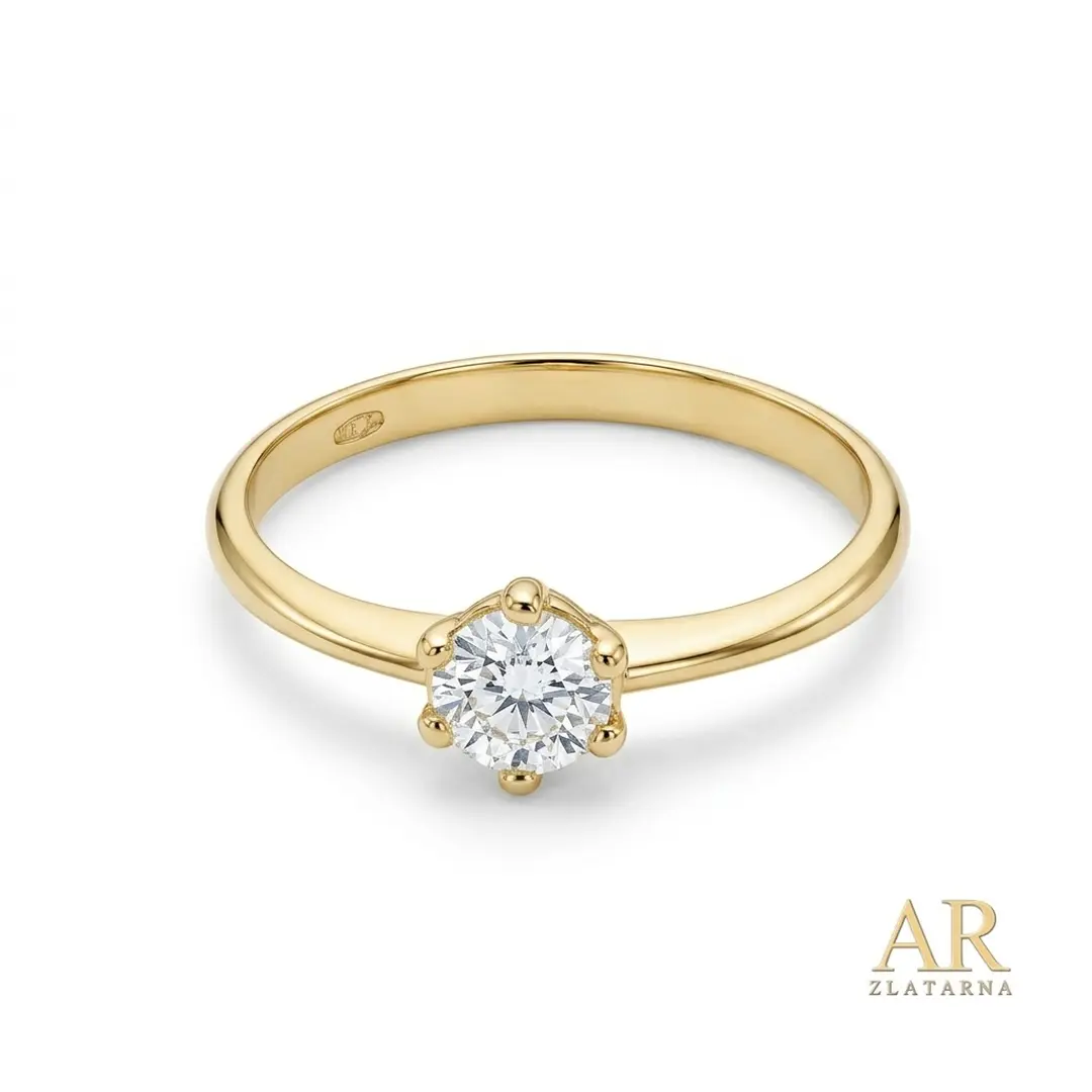 Zlatni zaručnički prsten s Lab. dijamantom 0.46 ct