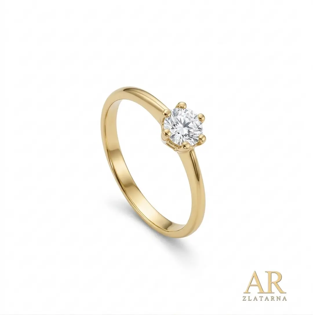 Zlatni zaručnički prsten s Lab. dijamantom 0.46 ct