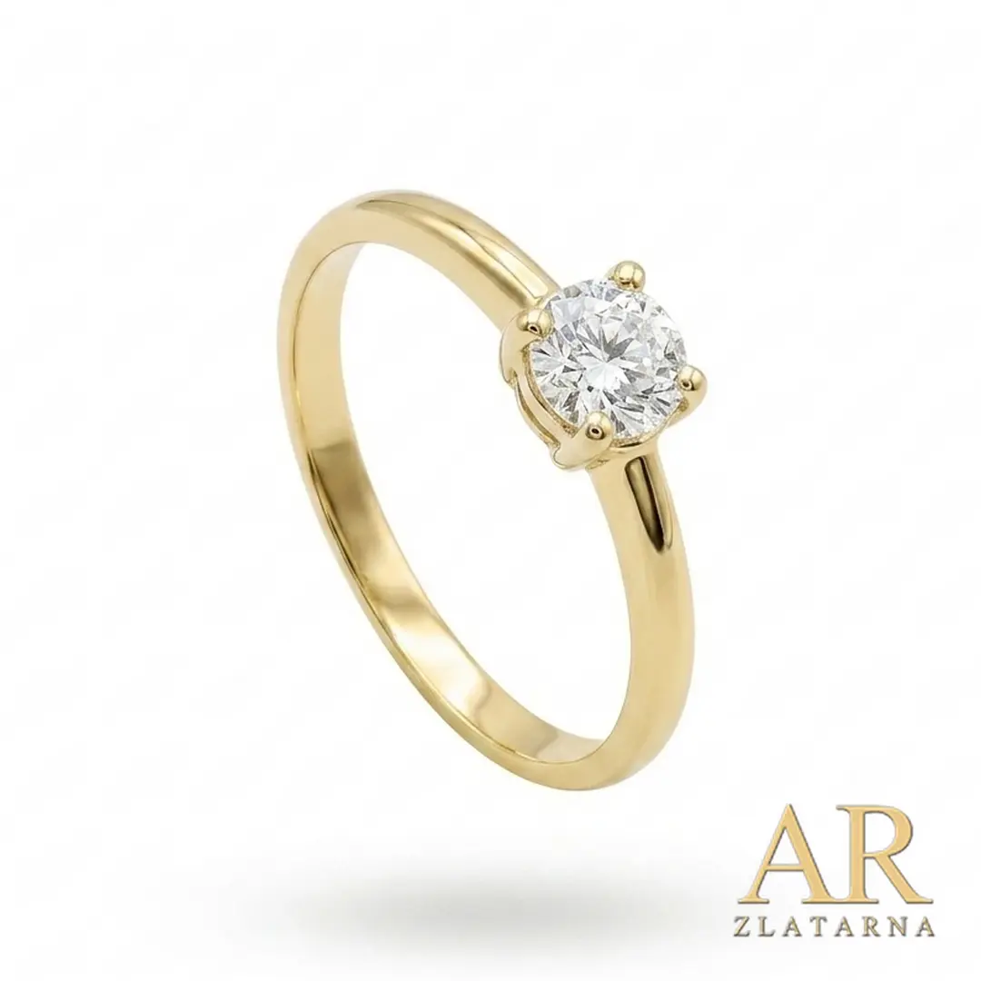 Zlatni zaručnički prsten sa Lab. dijamantom 0.46 ct – fotografija 3