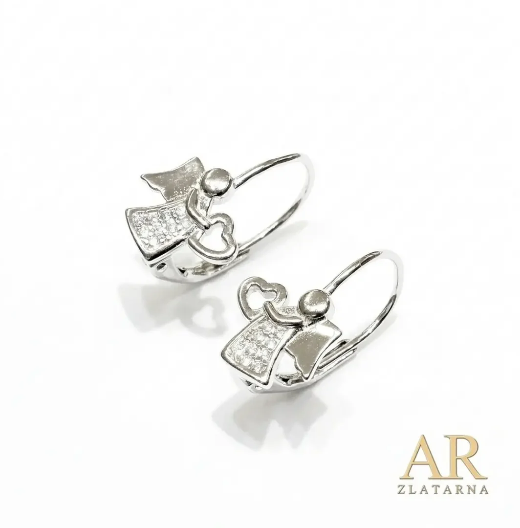 Srebrne naušnice viseći Anđeli model 2