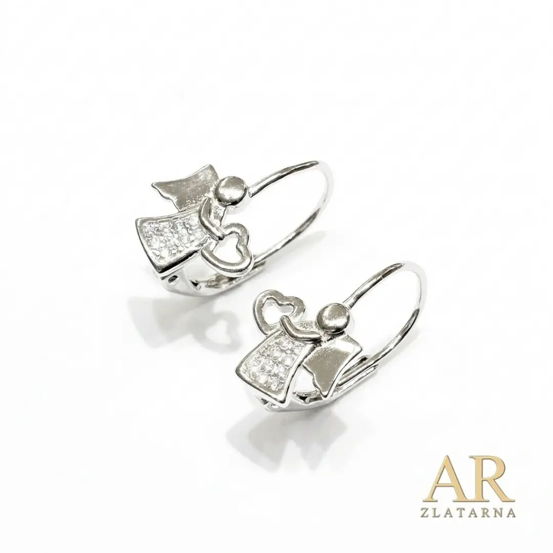 Srebrne naušnice viseći Anđeli model 2