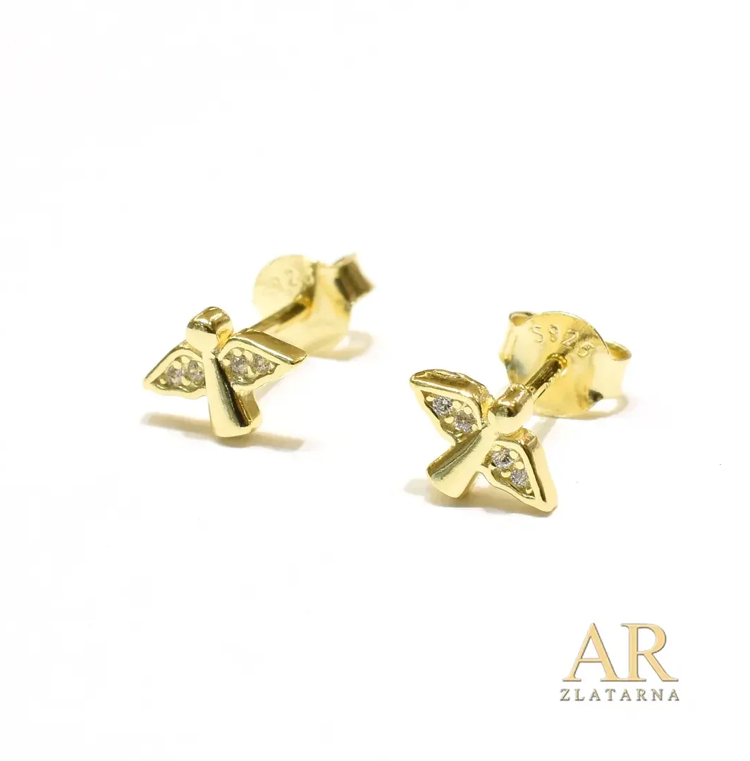 Srebrne pozlaćene naušnice Anđeli mini