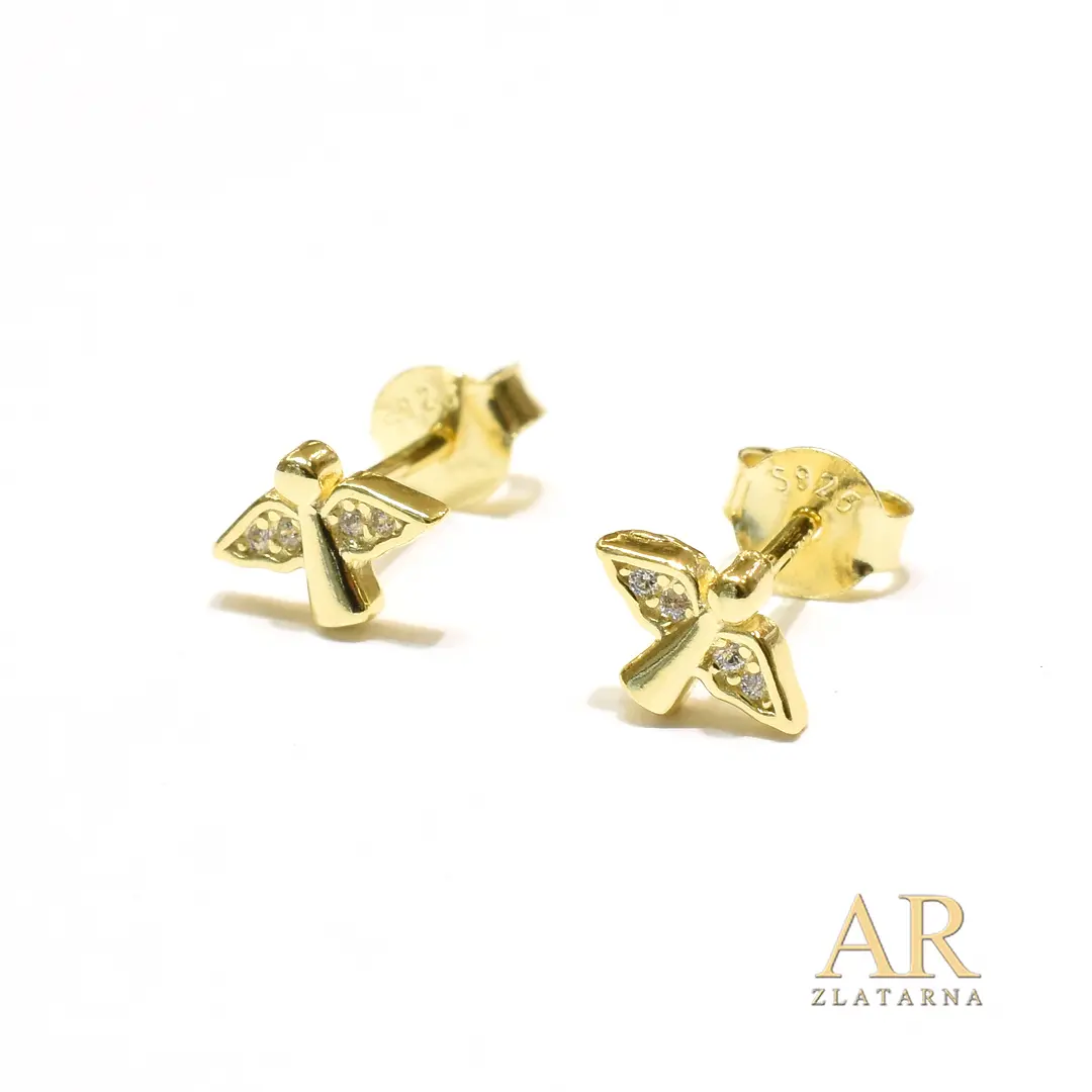 Srebrne pozlaćene naušnice Anđeli mini