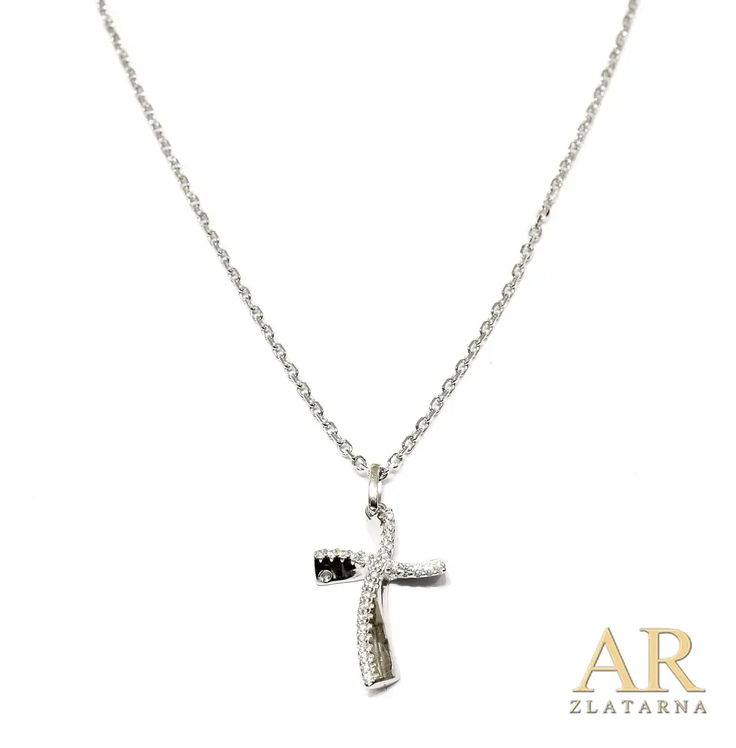 Srebrna ogrlica Križ model 6