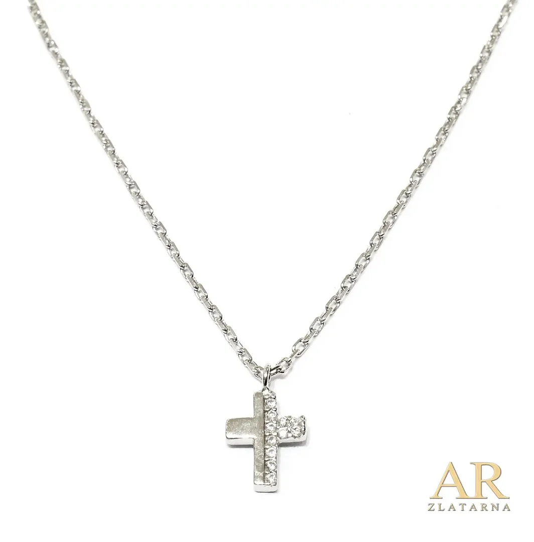 Srebrna ogrlica Križ model 7
