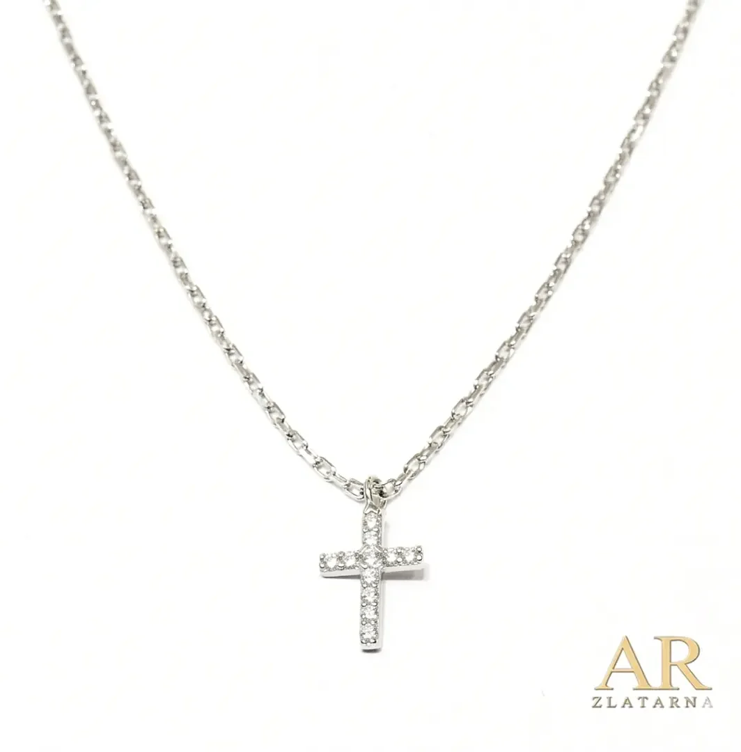 Srebrna ogrlica Križ model 8