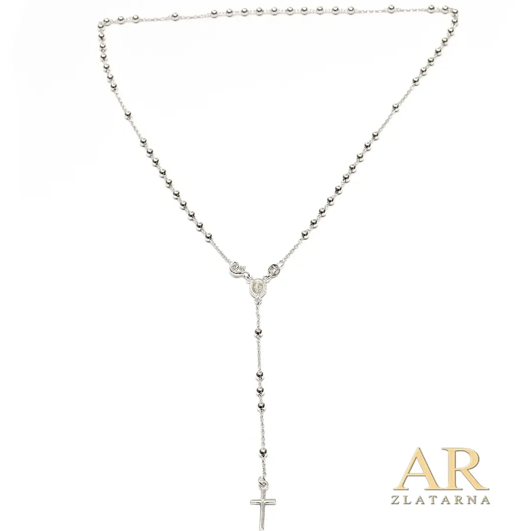 Srebrna klasična krunica 45 cm