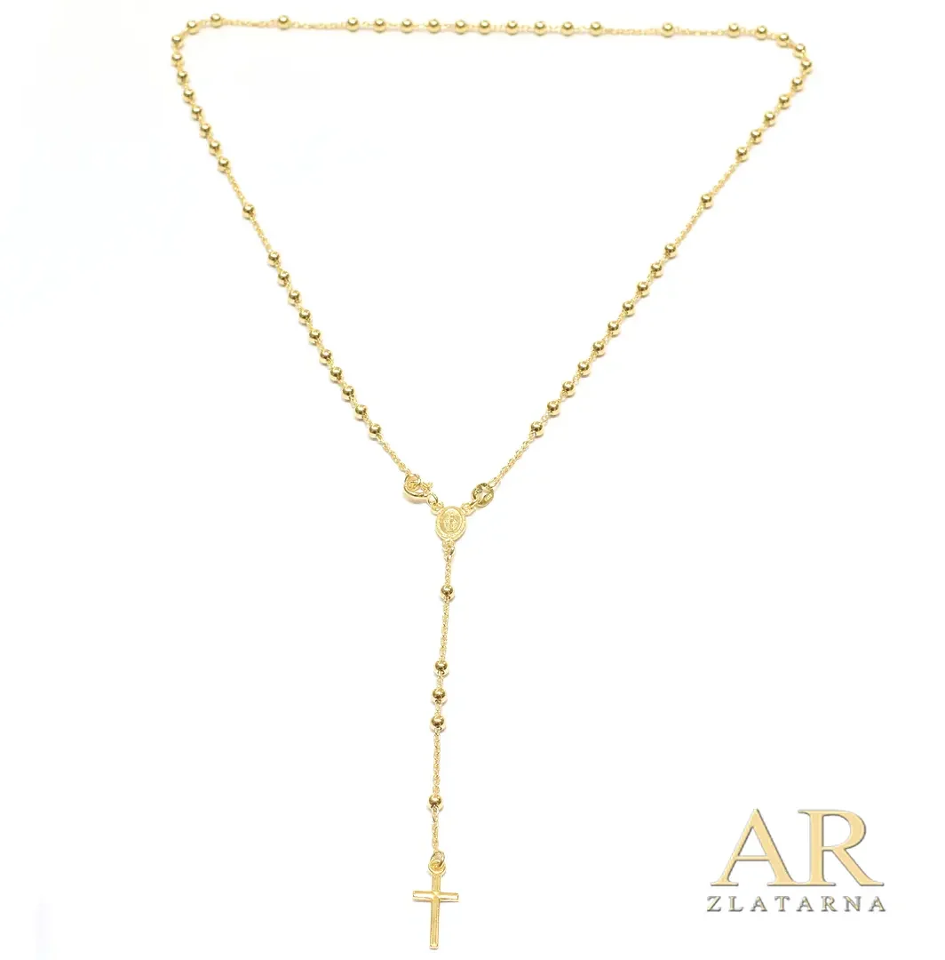 Srebrna klasična pozlaćena krunica 45 cm