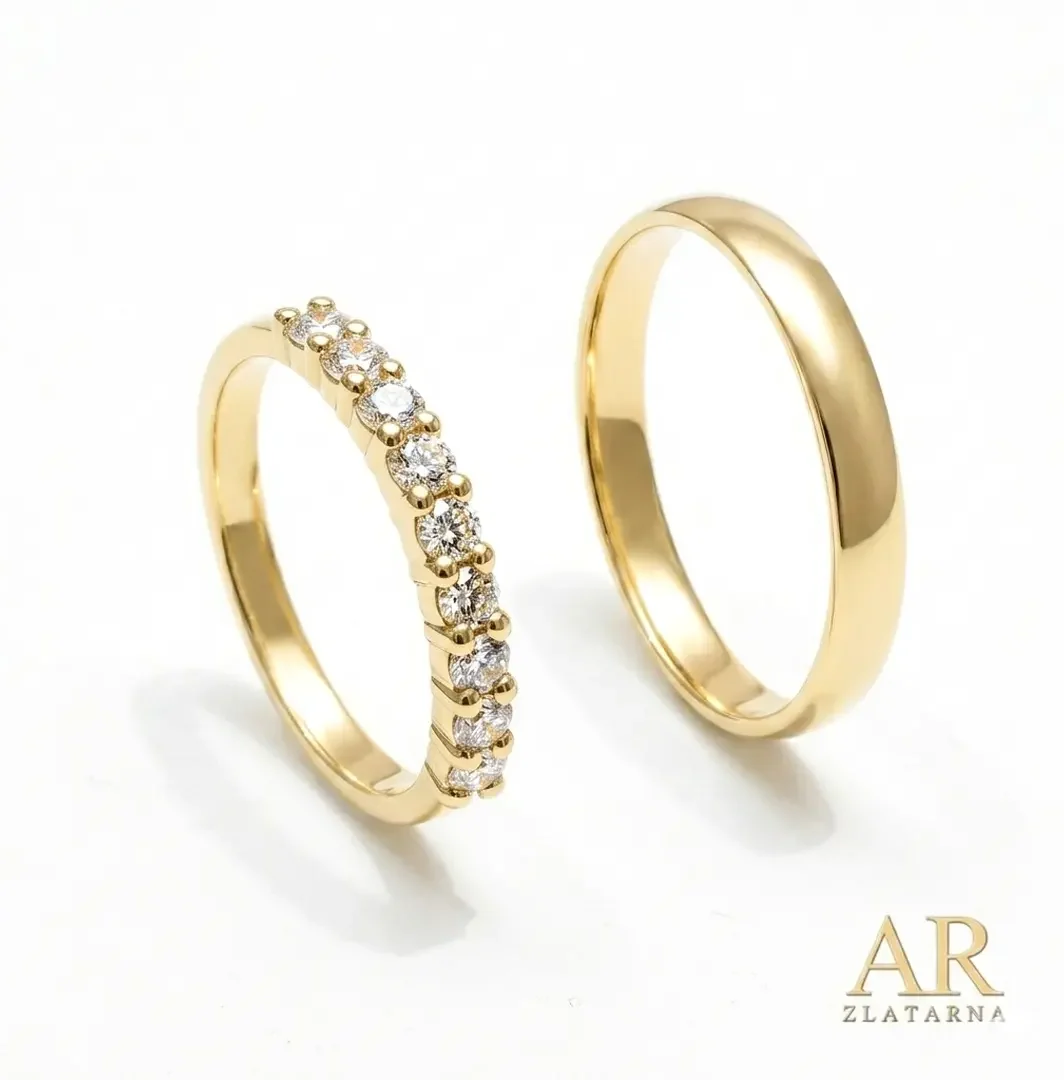 Zlatni vjenčani prsteni s 0.53ct LAB dijamantima