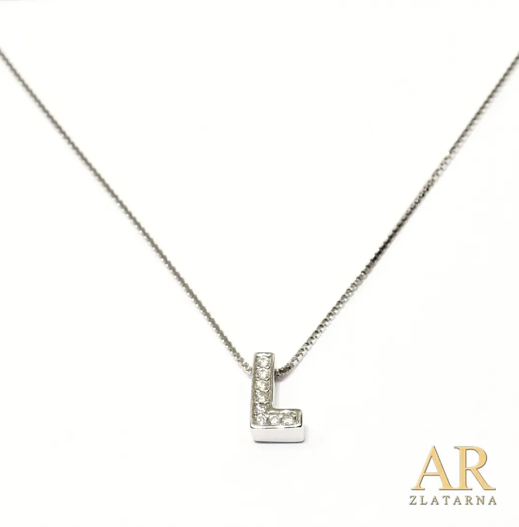 Srebrna ogrlica slovo L
