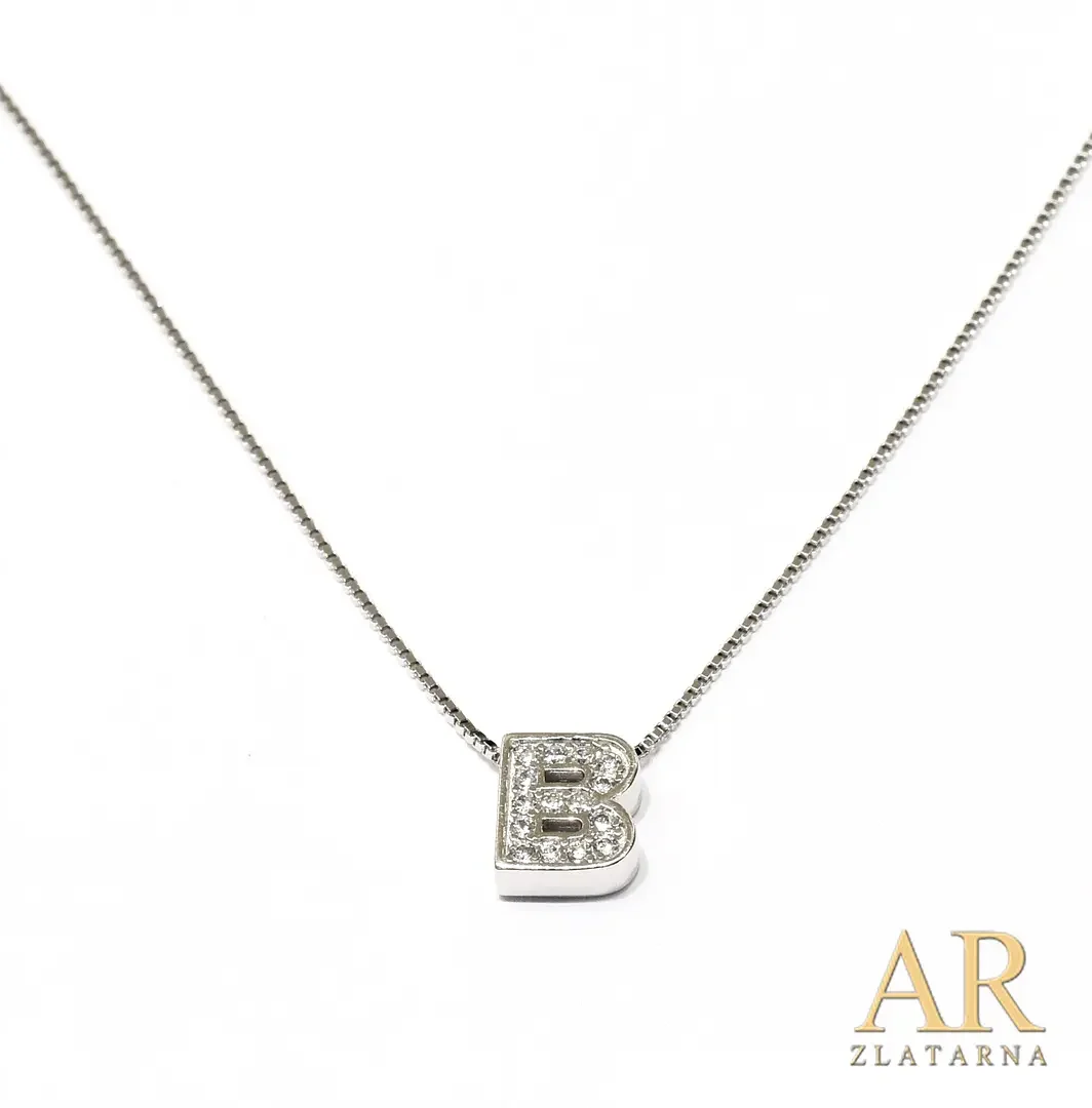 Srebrna ogrlica slovo B