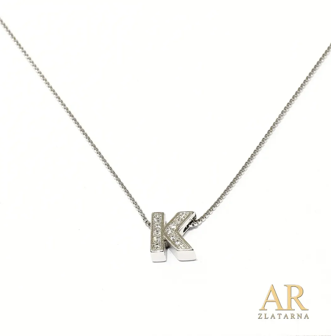 Srebrna ogrlica slovo K