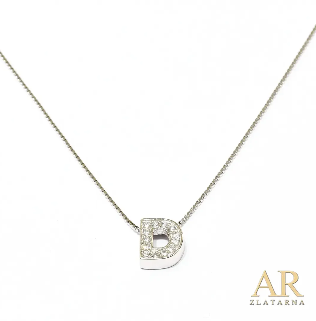 Srebrna ogrlica slovo D