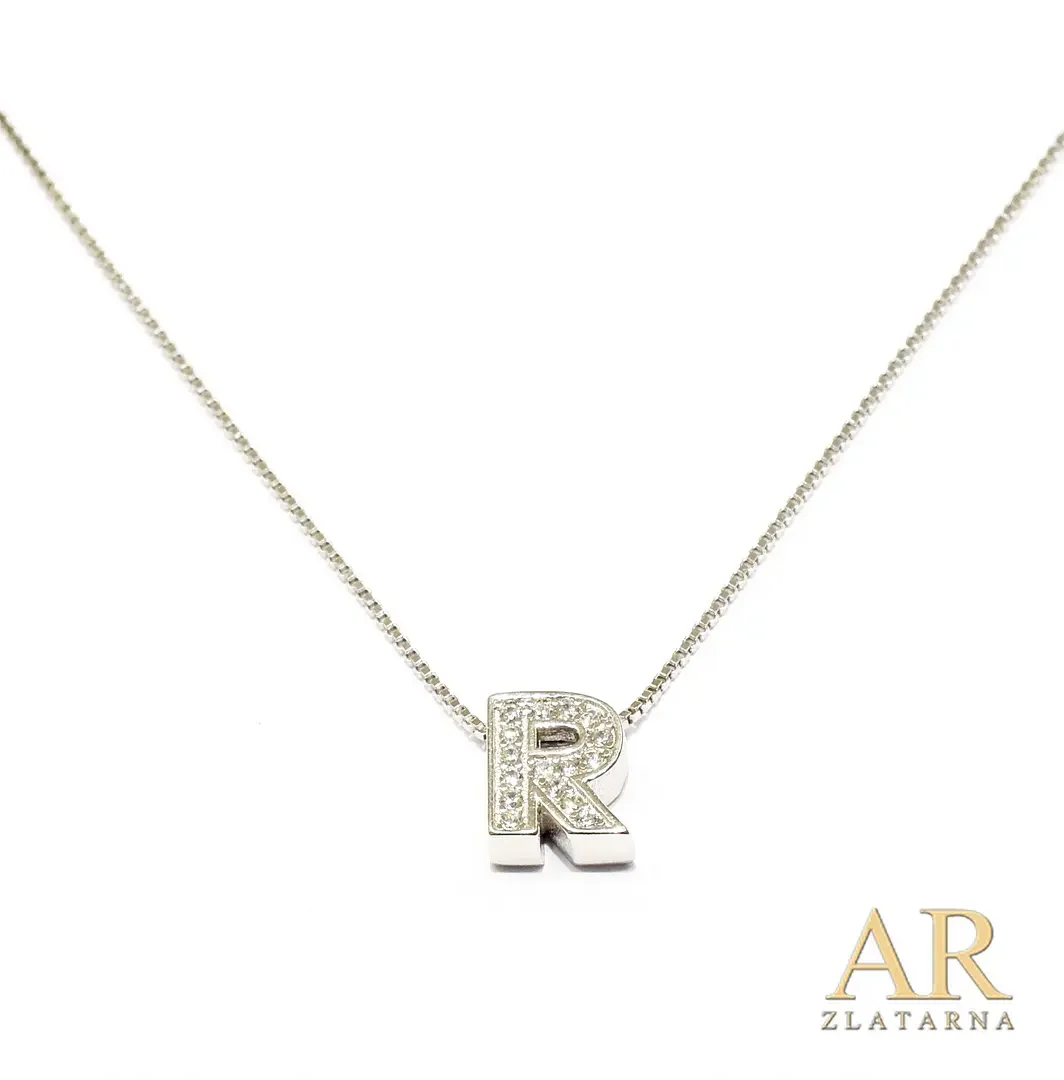 Srebrna ogrlica slovo R