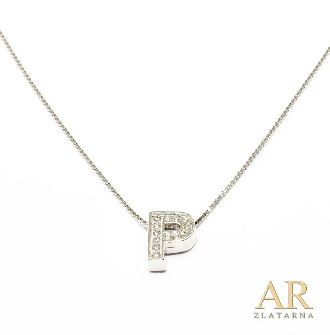 Srebrna ogrlica slovo P