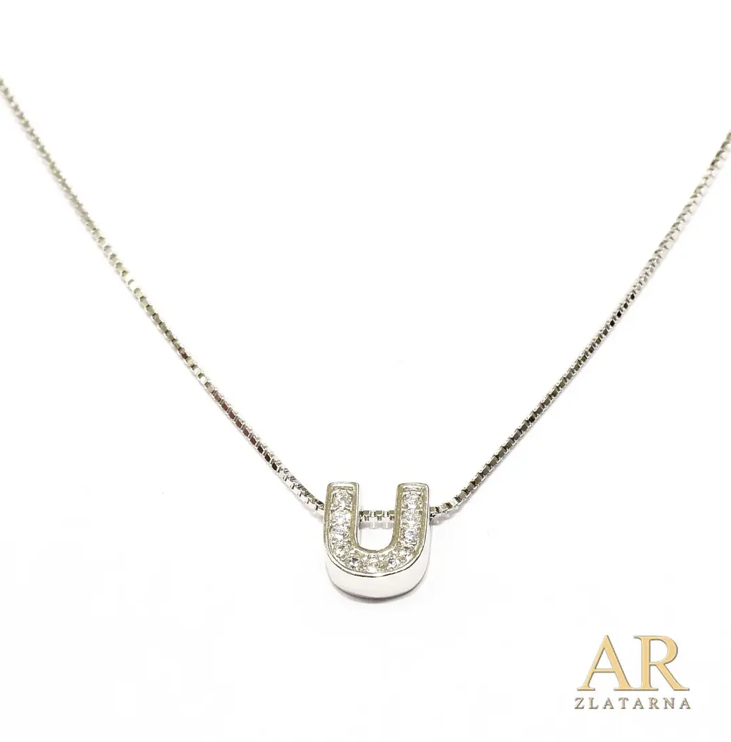 Srebrna ogrlica slovo U