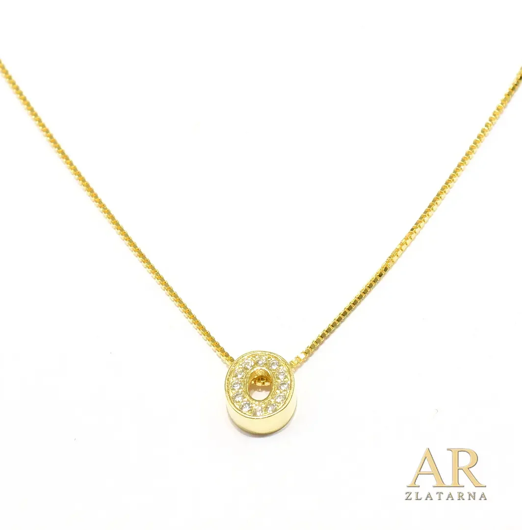 Srebrna pozlaćena ogrlica slovo O