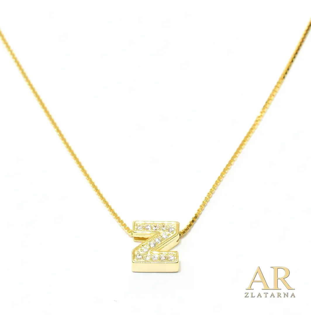Srebrna pozlaćena ogrlica slovo Z
