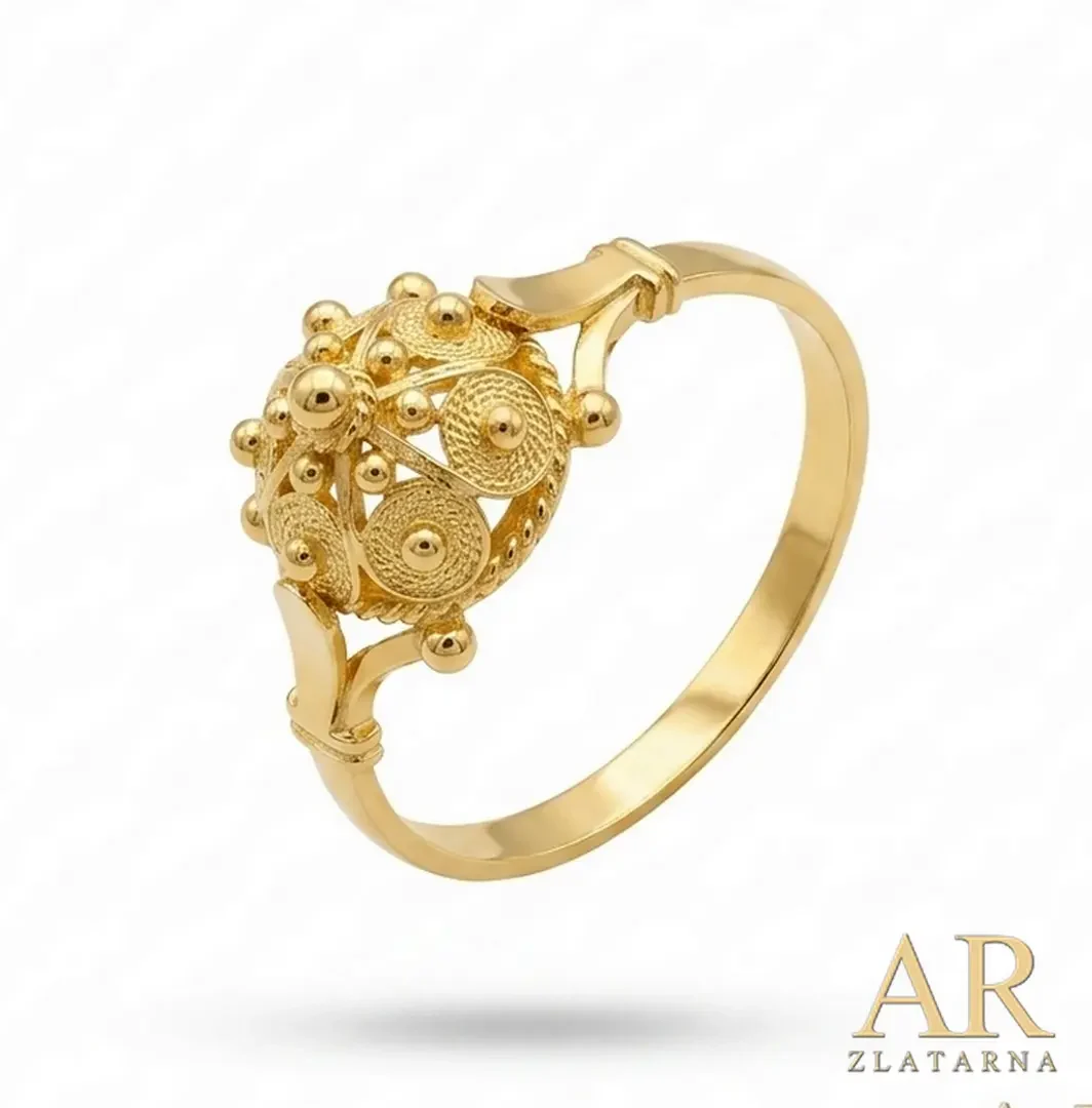 Zlatni prsten Šibenski botun  polukugla Model 3
