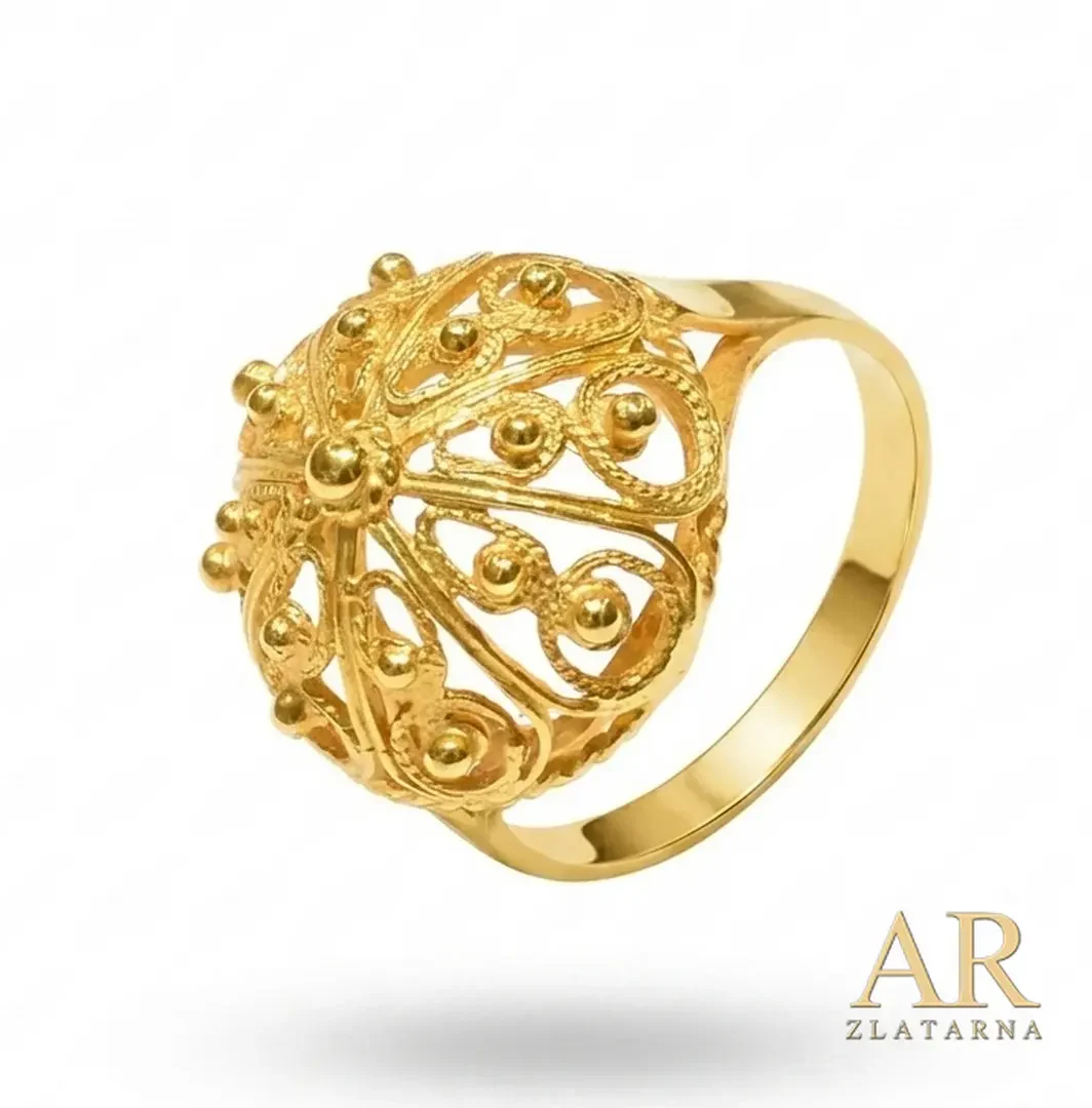 Zlatni prsten Šibenski botun  polukugla Model 4