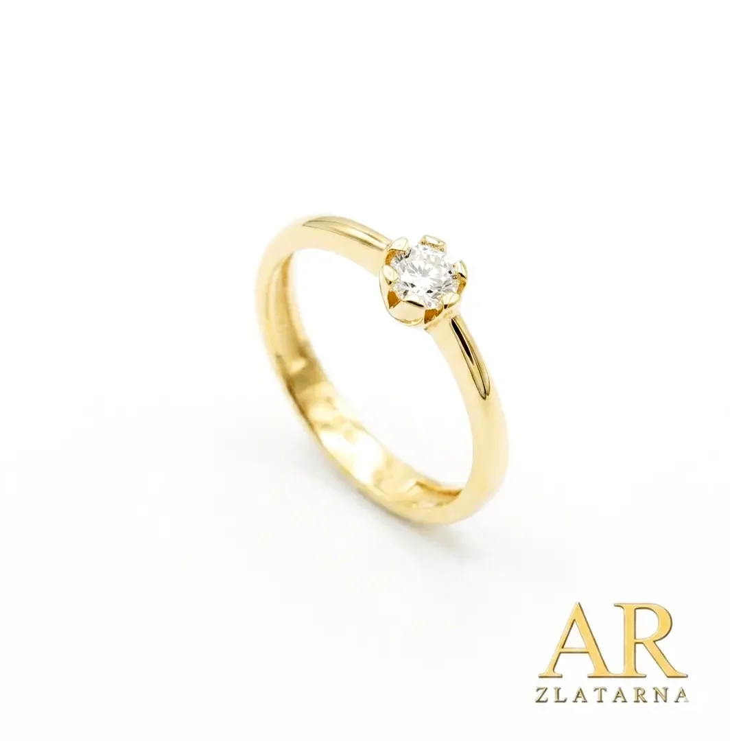 Zlatni zaručnički prsten sa 0.24ct prirodnim dijamantom