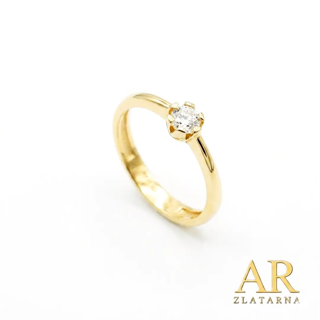 Zlatni zaručnički prsten sa 0.24ct prirodnim dijamantom