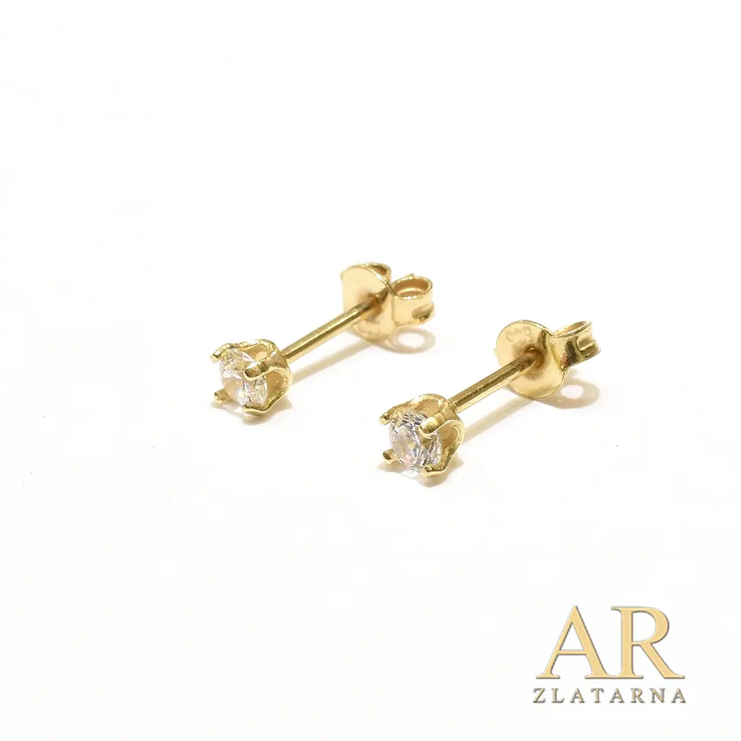 Zlatne naušnice Cirkon 3 mm