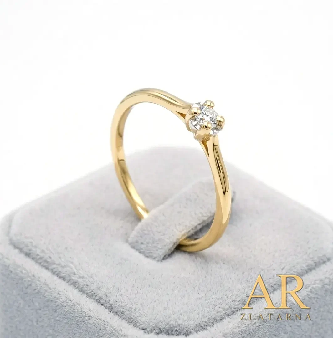 Zlatni prsten Minimal Lux 0.09ct dijamant