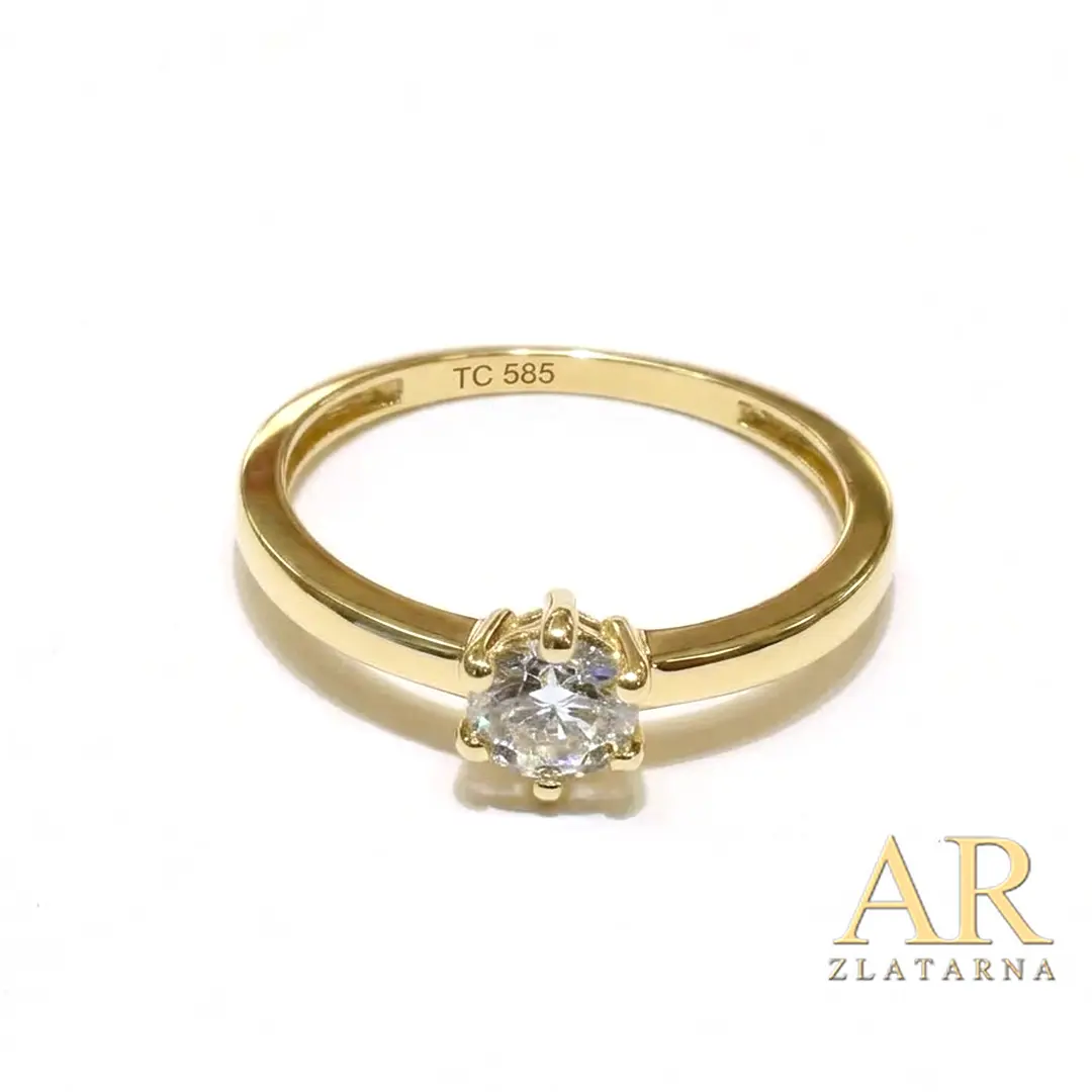 Zlatni zaručnički prsten sa Lab. dijamantom 0.53 ct - Slika 2