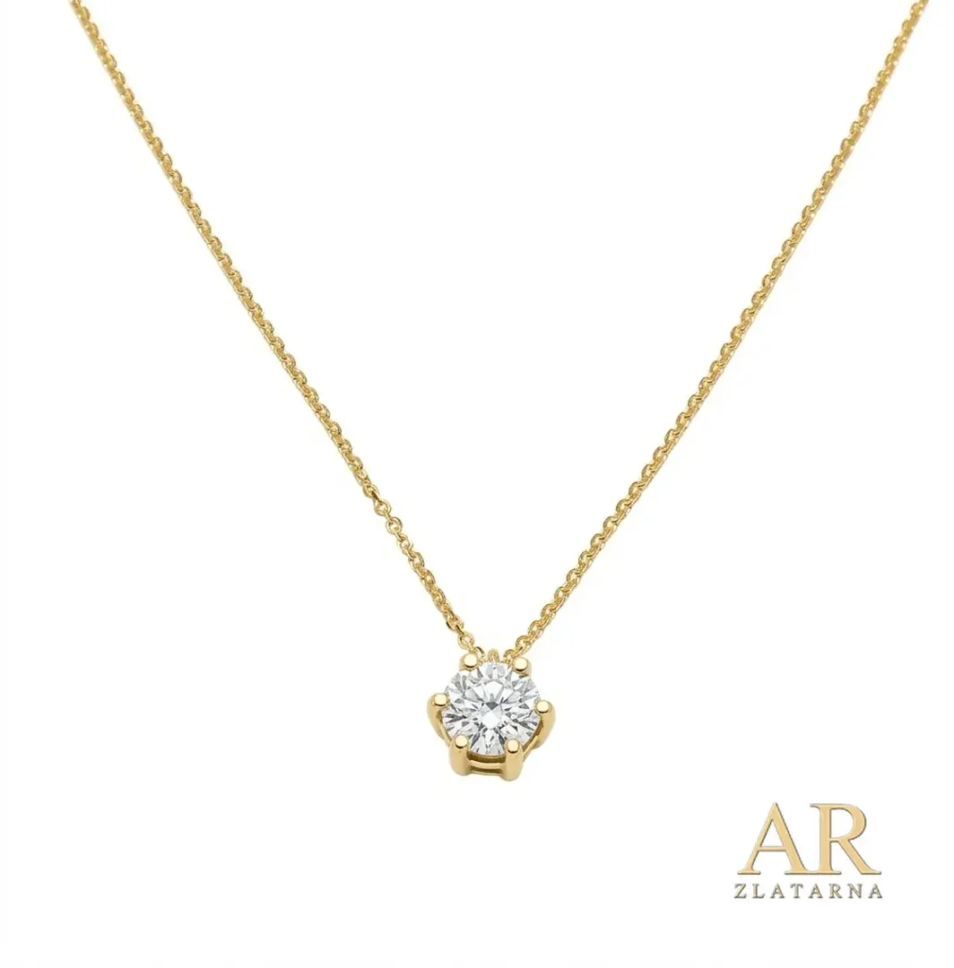 Zlatna ogrlica sa Lab. Dijamantom 0.52ct