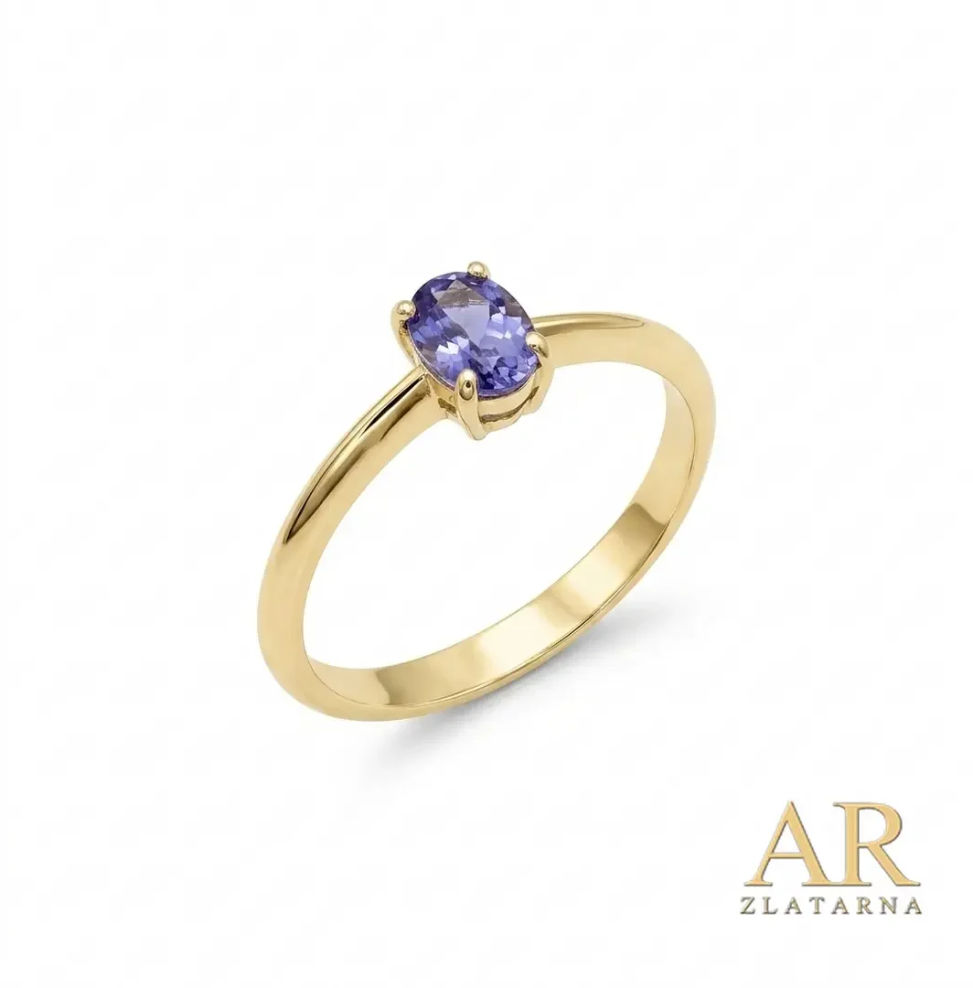 Zlatni prsten Tanzanit 4*6 mm
