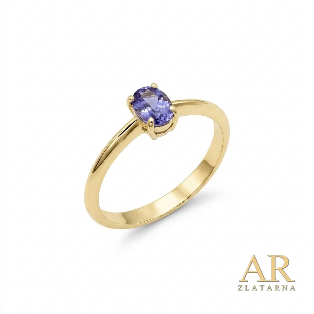 Zlatni prsten Tanzanit 4*6 mm