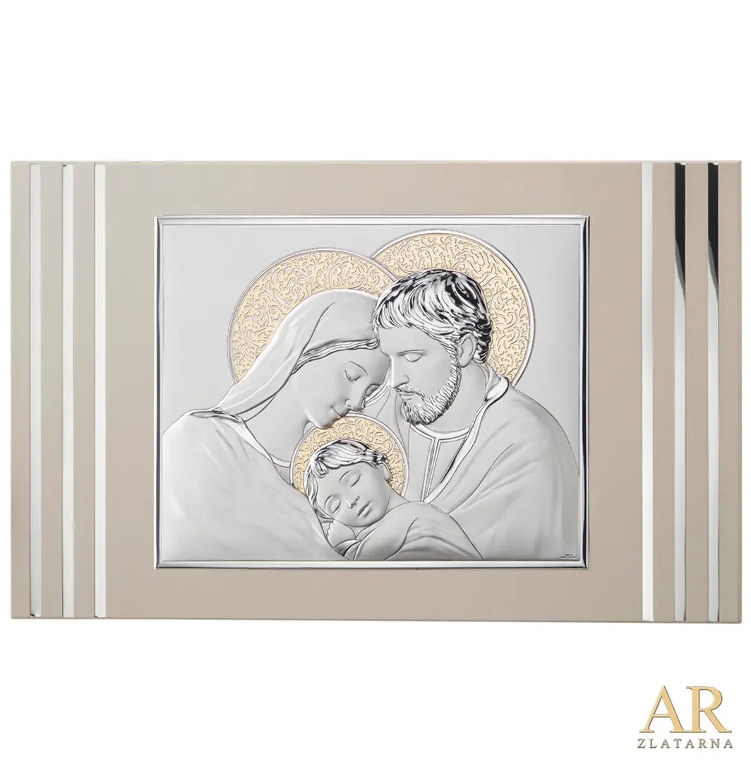 Srebrna slika Sveta Obitelj sa pozlatom MIRO SILVER® 68*42cm