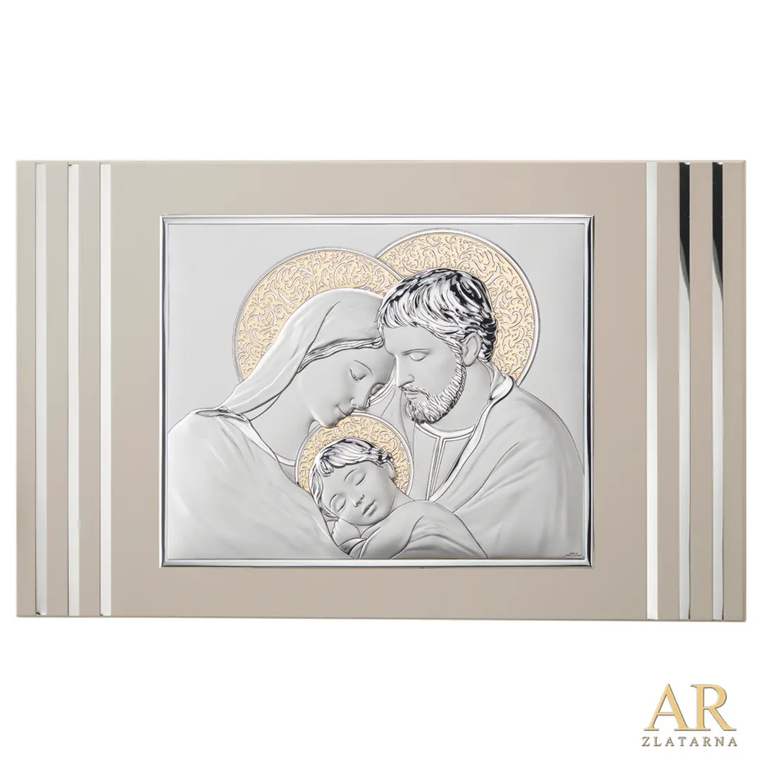 Srebrna slika Sveta Obitelj sa pozlatom MIRO SILVER® 68*42cm