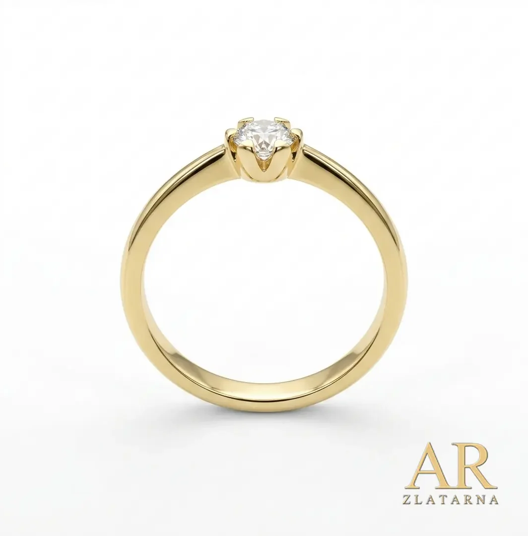 Zlatni zaručnički prsten Lab. dijamant 0.23ct Model 1