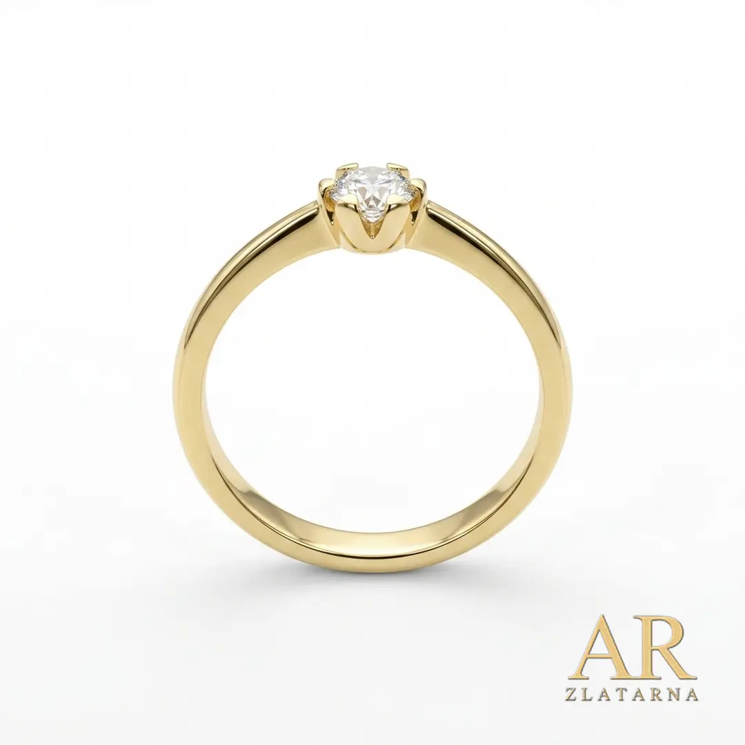 Zlatni zaručnički prsten Lab. dijamant 0.23ct Model 1