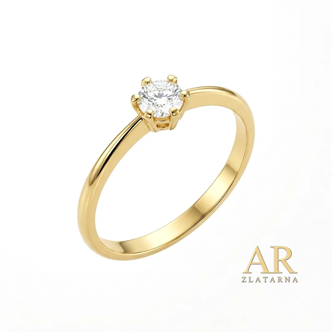 Zlatni zaručnički prsten Lab. dijamant 0.23ct Model 2